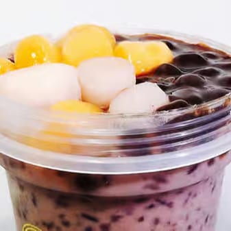 Signature Purple Rice Taro Ball.